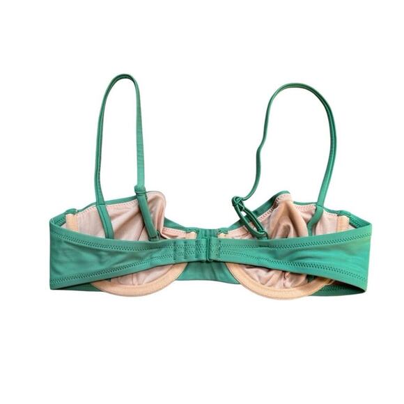 J. Crew Balconette Underwire Bikini‎ Top 34A Rustic Willow Green NEW - Picture 3 of 6